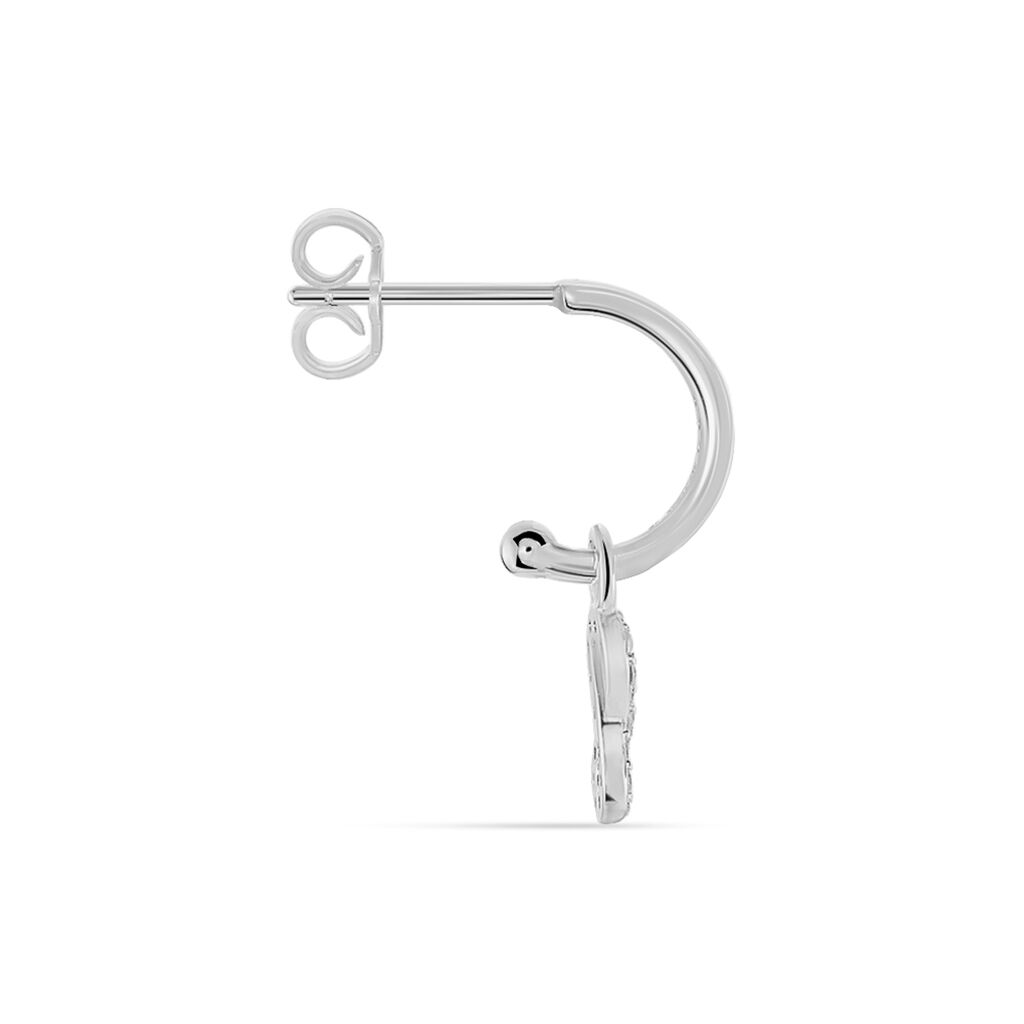 Créole Unitaire Ancelin Rondes Argent Blanc Oxyde De Zirconium - Boucles d'oreilles créoles Femme | Histoire d’Or