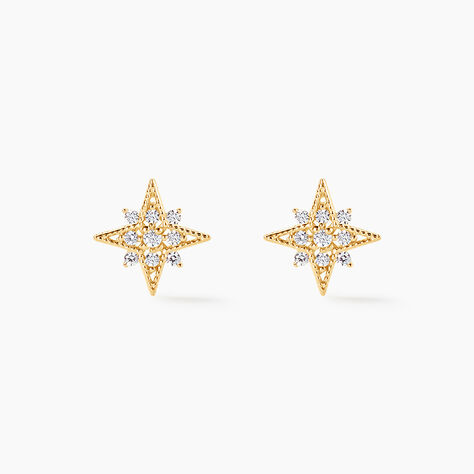 Boucles D'oreilles Puces Konstantsia Or Jaune Oxyde - Clous d'oreilles Femme | Histoire d’Or