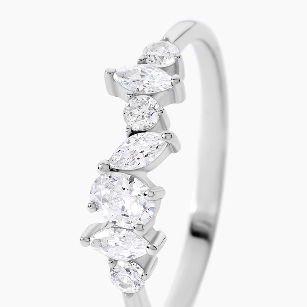 Bague Tapis Rouge Argent Blanc Oxyde De Zirconium - Bagues avec pierre Femme | Histoire d&rsquo;Or