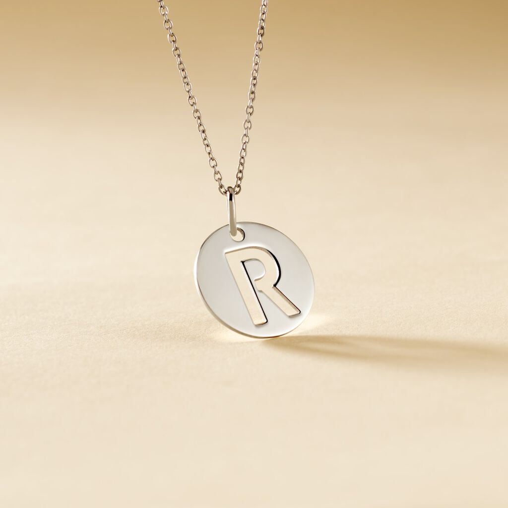 Pendentif Elio R Argent Blanc - Pendentifs Famille | Histoire d’Or