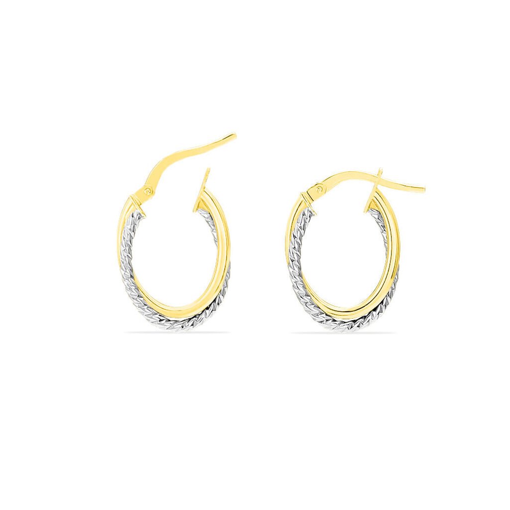 Créoles Maelia Or Bicolore - Boucles d'oreilles créoles Femme | Histoire d’Or