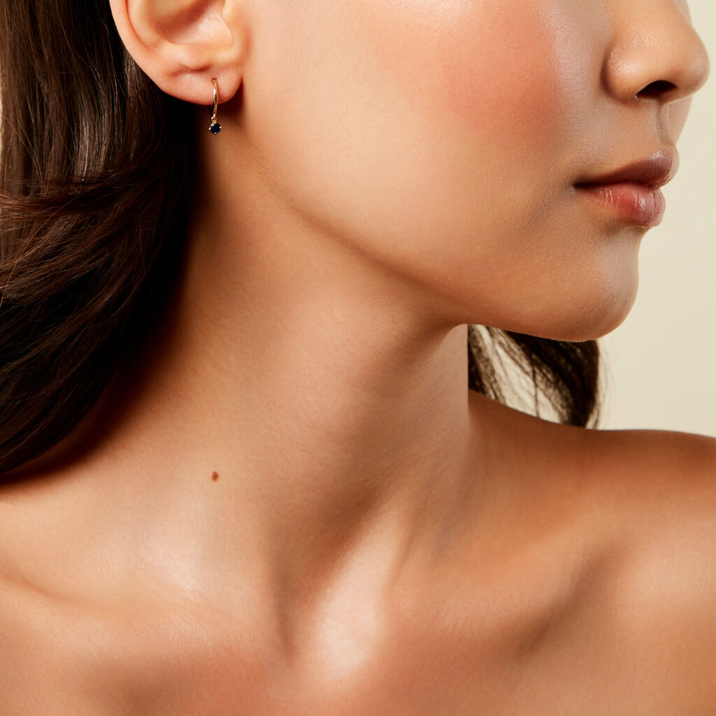 Créoles Onora Or Jaune Saphir - Boucles d'oreilles créoles Femme | Histoire d’Or