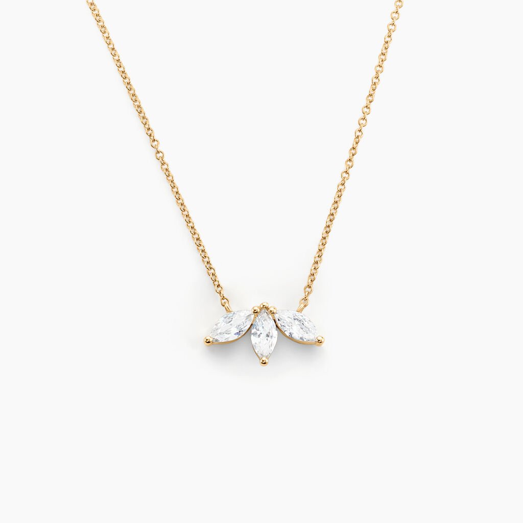 Collier Marquise Or Jaune Oxyde De Zirconium - Colliers Femme | Histoire d’Or