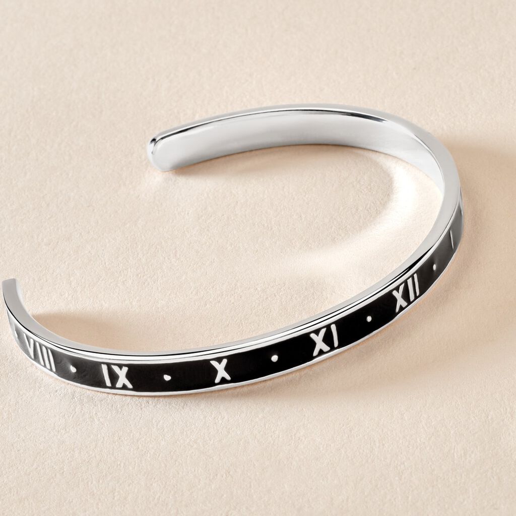 Bracelet Jonc Ilyan Argent Blanc - Bracelets joncs Homme | Histoire d’Or