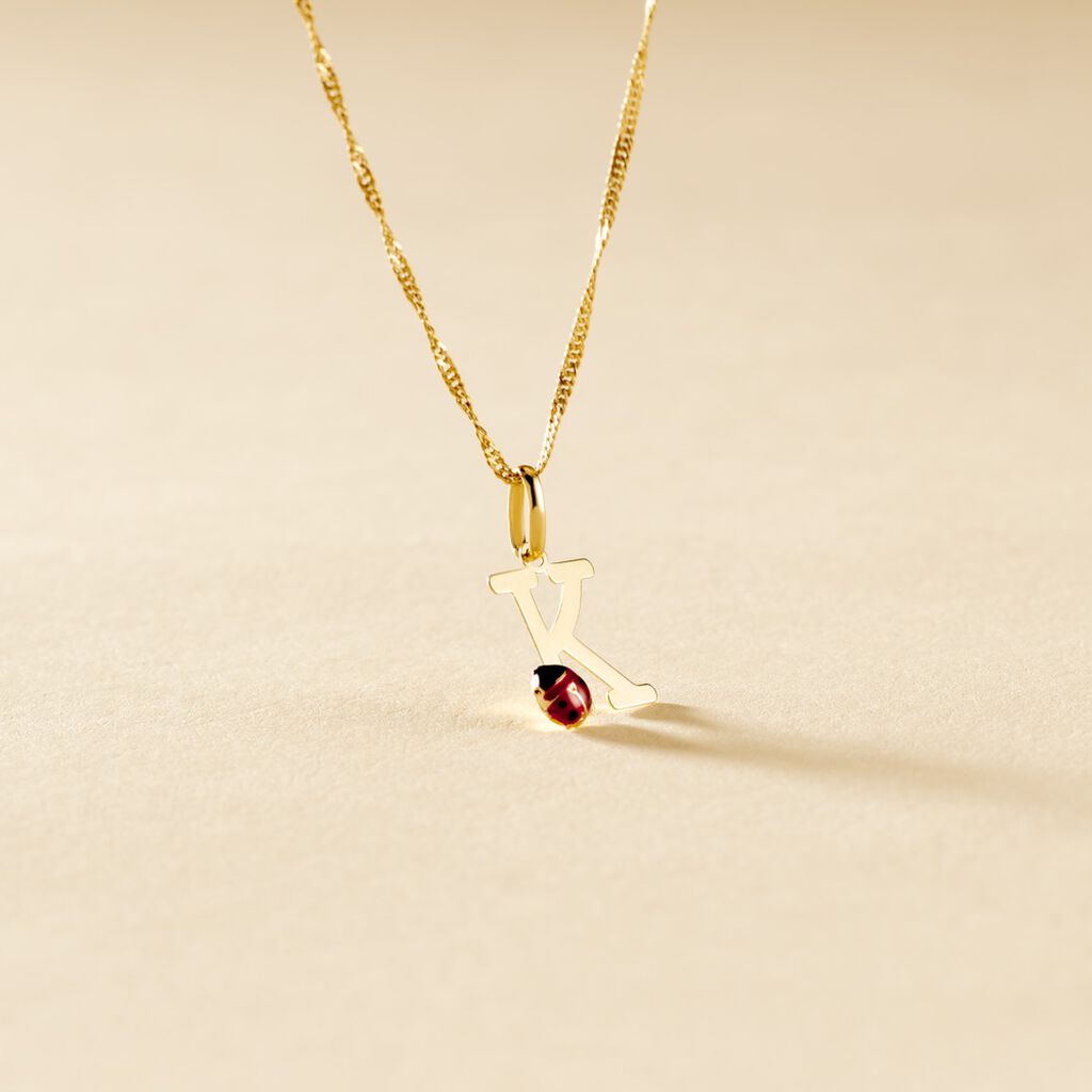 Pendentif Helidie Coccinelle Lettre Or Jaune - Pendentifs Enfant | Histoire d&rsquo;Or