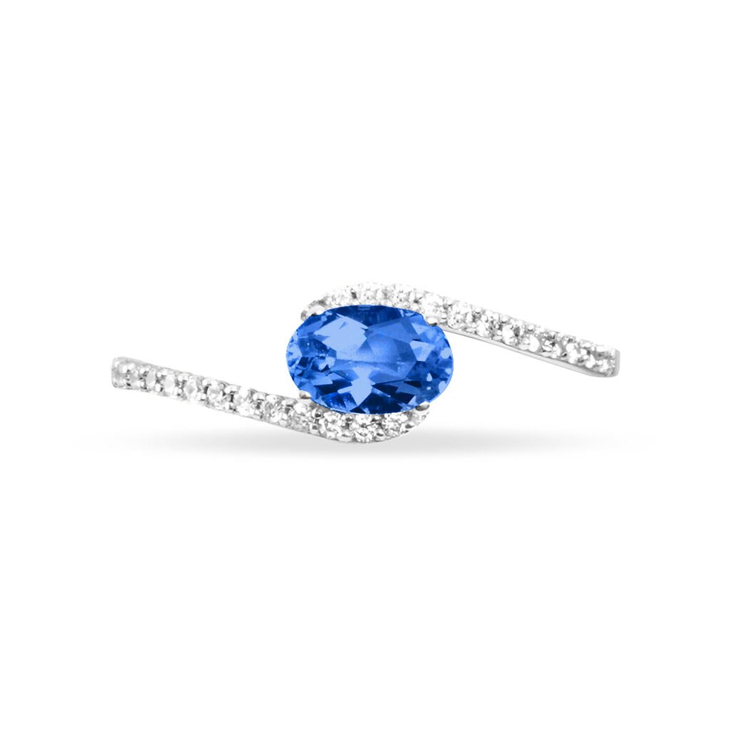 Bague Loriane Or Blanc Saphir Et Diamant - Bagues solitaires Femme | Histoire d&rsquo;Or