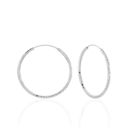 Créoles Argent Blanc Agathe - Boucles d'oreilles créoles Femme | Histoire d’Or