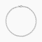 Bracelet Capucin Or Blanc Maille Marine Plate - Bracelets cha&icirc;ne Femme | Histoire d&rsquo;Or