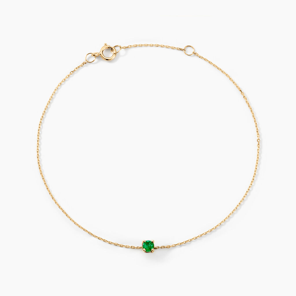 Bracelet Or Jaune Onora Emeraude