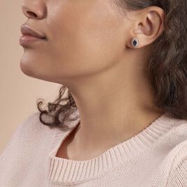 Boucles D'oreilles Puces Lisea Plaque Or Verre Et Oxyde De Zirconium - Boucles d'oreilles fantaisie Femme | Histoire d’Or