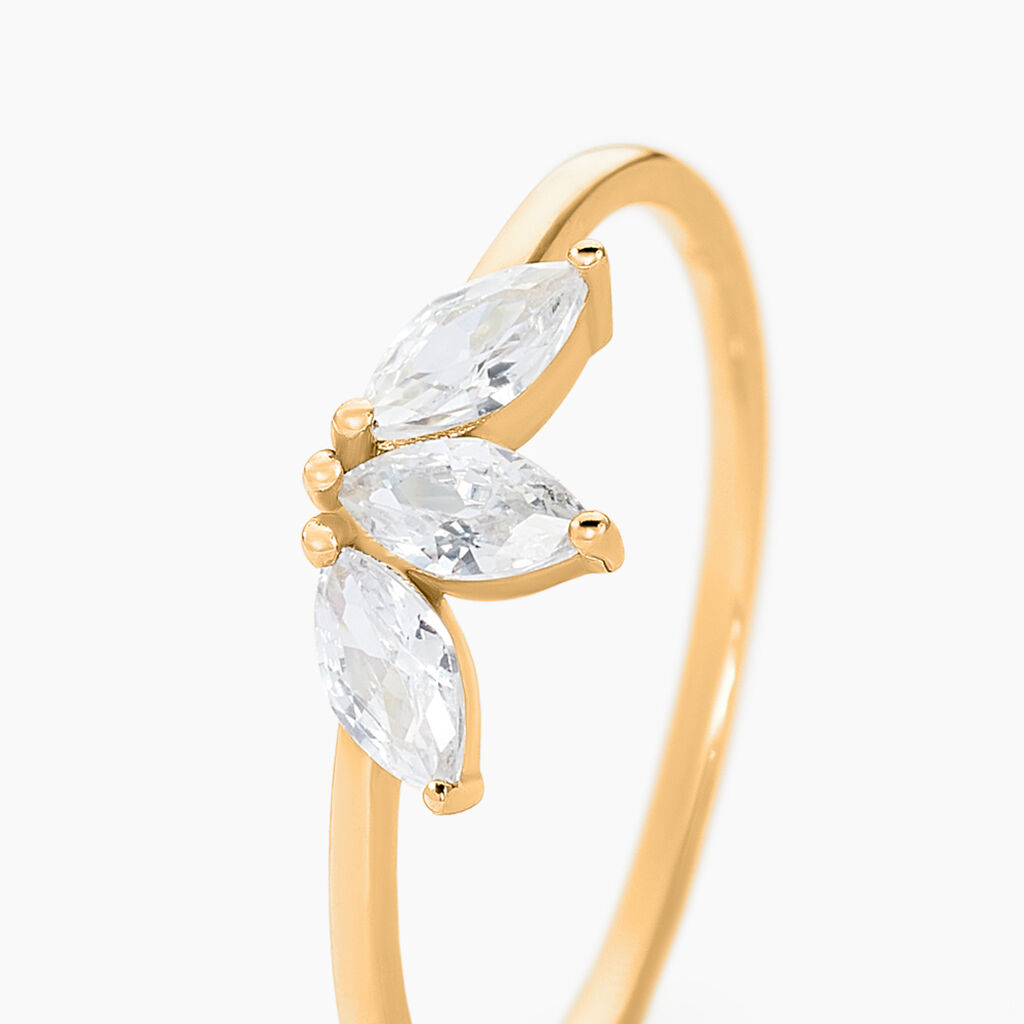 Bague Marquise Or Jaune Oxyde De Zirconium - Bagues avec pierre Femme | Histoire d’Or