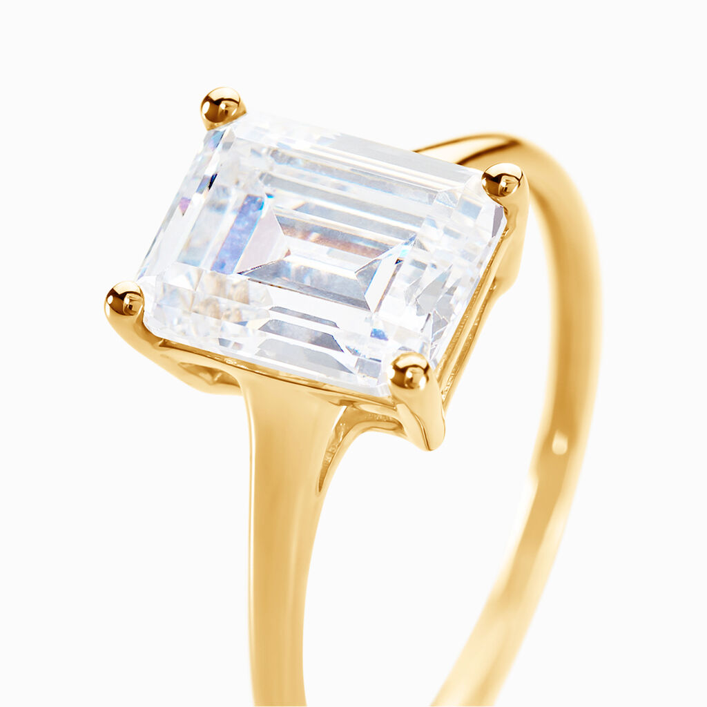 Bague Gatsby Or Jaune Oxyde De Zirconium - Bagues solitaires Femme | Histoire d’Or