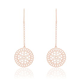Boucles D'oreilles Pendantes Rotonda Argent Rose - Boucles d'oreilles fantaisie Femme | Histoire d’Or