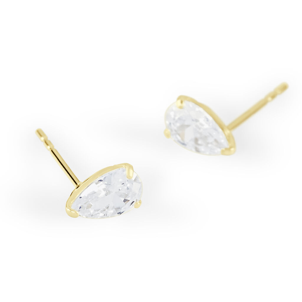 Boucles D'oreilles Puces Tierra Or Jaune Oxyde De Zirconium - Clous d'oreilles Femme | Histoire d’Or