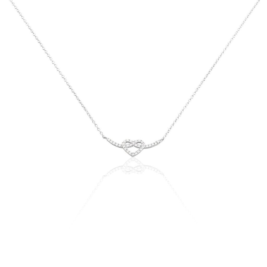 Collier Argent Blanc Icovellauna Oxydes De Zirconium Serti Griffes - Colliers fantaisie Femme | Histoire d’Or