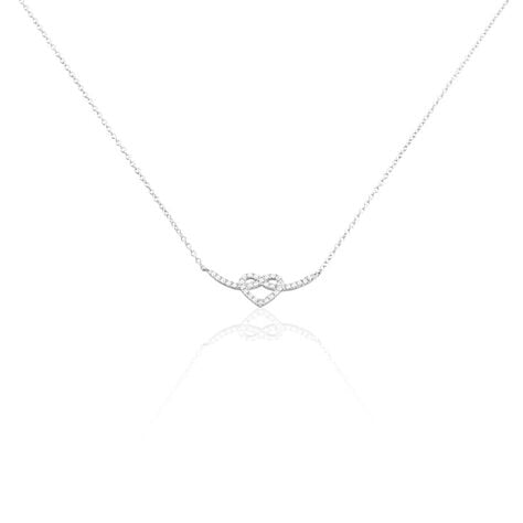 Collier Argent Blanc Icovellauna Oxydes De Zirconium Serti Griffes - Colliers fantaisie Femme | Histoire d’Or