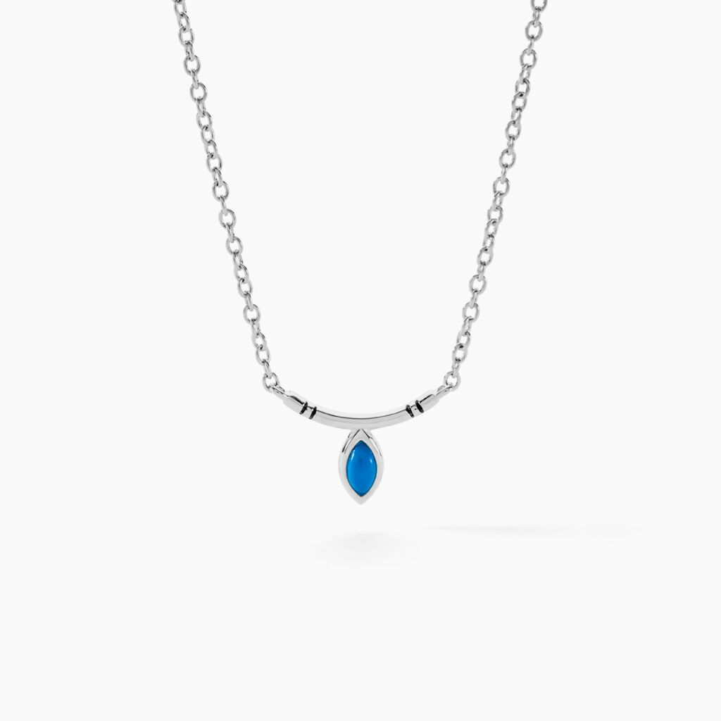 Collier Cyane Argent Blanc Turquoise - Colliers fantaisie Femme | Histoire d&rsquo;Or