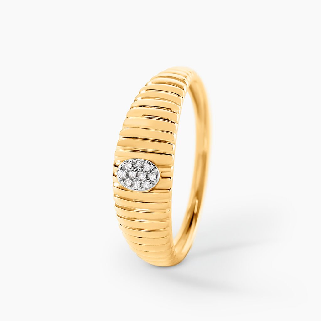Bague Precious Line Or Jaune Diamant - Bagues avec pierre Femme | Histoire d&rsquo;Or