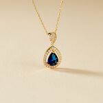 Collier Brigita Plaqu&eacute; Or Pierre De Synthese Et Oxyde De Zirconium - Colliers Femme | Histoire d&rsquo;Or