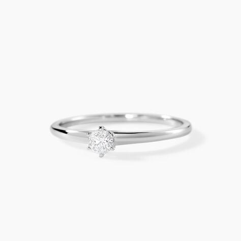 Bague Solitaire Natalia Or Blanc Diamant - Bagues solitaires Femme | Histoire d&rsquo;Or