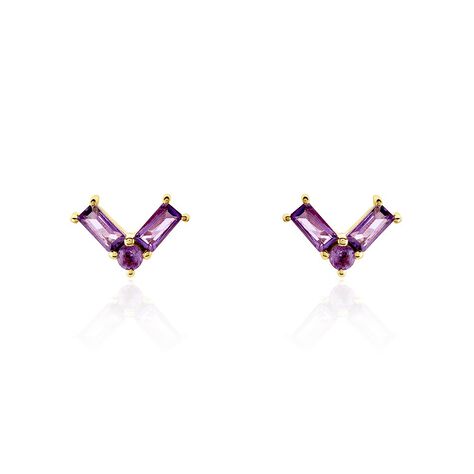 Boucles D'oreilles Puces Lavender Or Jaune Améthyste - Clous d'oreilles Femme | Histoire d’Or