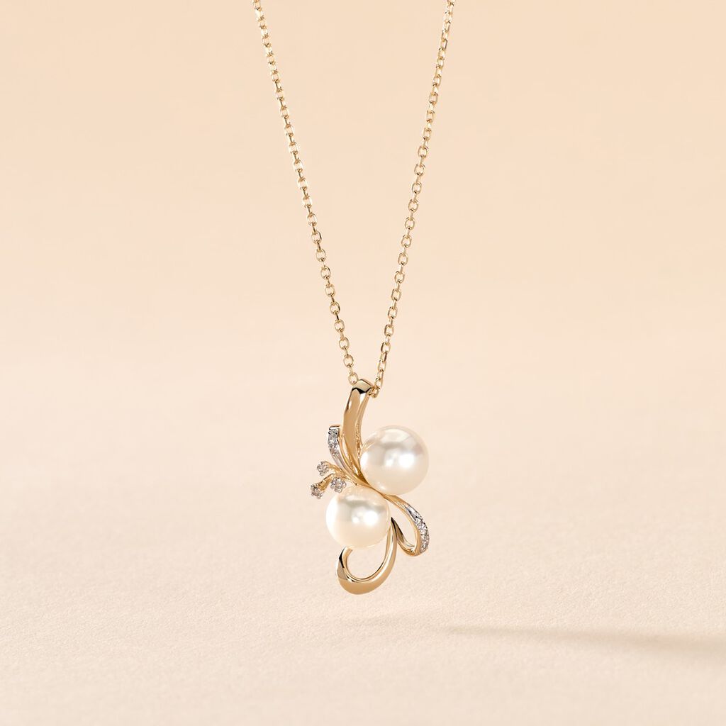Collier Wandula Or Jaune Perle De Culture Et Diamant - Colliers Femme | Histoire d’Or