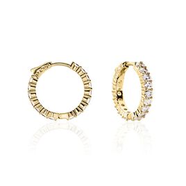 Créoles Zoelia Plaqué Or Jaune Oxyde De Zirconium - Boucles d'oreilles créoles Femme | Histoire d’Or
