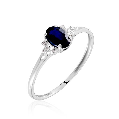 Bague Or Blanc Marie Saphir Diamants - Bagues solitaires Femme | Histoire d’Or