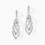 Boucles D'oreilles Pendantes Malika Argent Blanc Oxyde De Zirconium - Boucles d'oreilles pendantes Femme | Histoire d&rsquo;Or