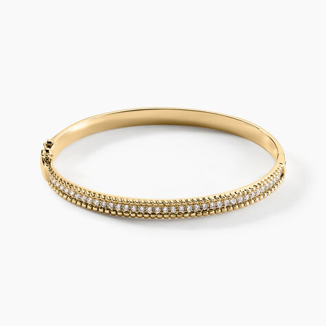Bracelet Jonc Marie-baptistine Plaqué Or Jaune Oxyde De Zirconium - Bracelets joncs Femme | Histoire d’Or