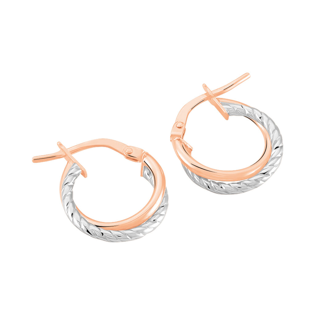 Créoles Maelia Or Bicolore - Boucles d'oreilles créoles Femme | Histoire d’Or