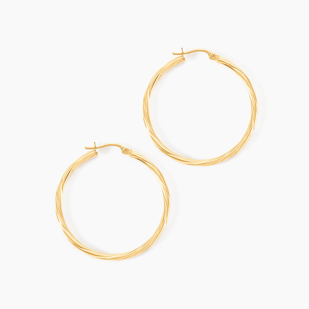 Créoles Youri Or Jaune - Boucles d'oreilles créoles Femme | Histoire d’Or