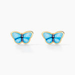 Boucles D'oreilles Puces Sulivia Papillon Or Jaune - Clous d'oreilles Enfant | Histoire d&rsquo;Or