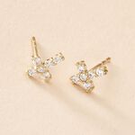 Boucles D'oreilles Puces Luna Or Jaune Oxyde De Zirconium - Clous d'oreilles Femme | Histoire d&rsquo;Or