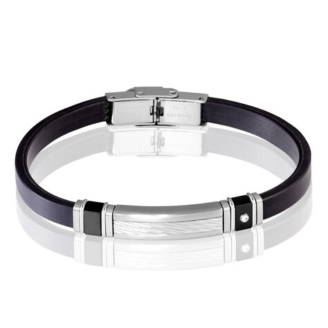 Bracelet Eric Acier Blanc Pierre De Synthese - Bracelets fantaisie Homme | Histoire d’Or