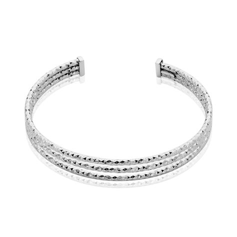 Bracelet Jonc Rachelle Argent Blanc - Bracelets joncs Femme | Histoire d’Or