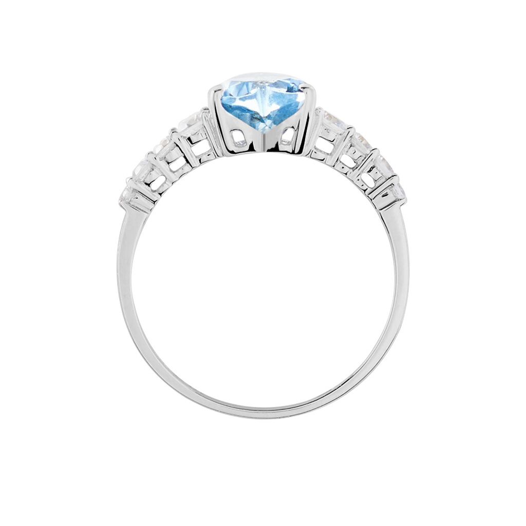 Bague Or Blanc Fany Topaze Oxydes De Zirconium - Bagues solitaires Femme | Histoire d’Or