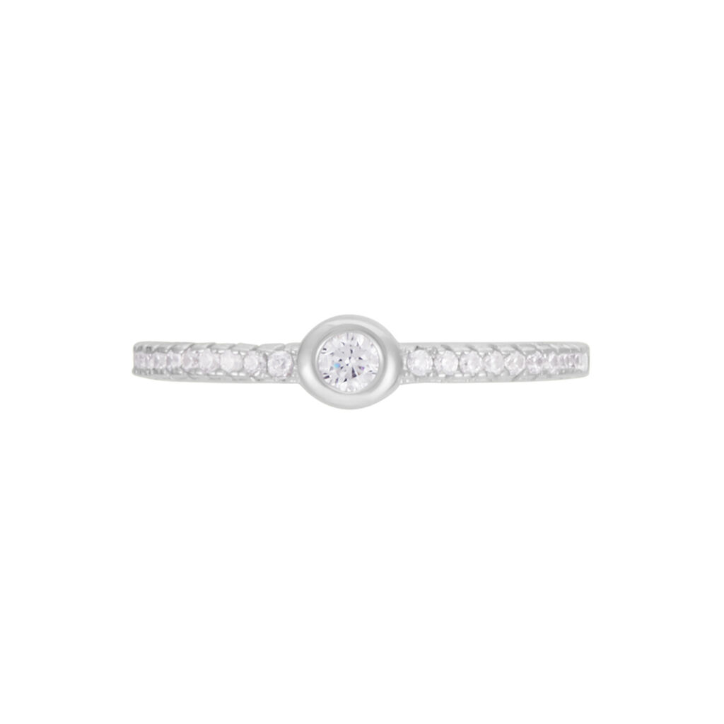 Bague Maryne Argent Blanc Oxyde De Zirconium - Bagues solitaires Femme | Histoire d’Or