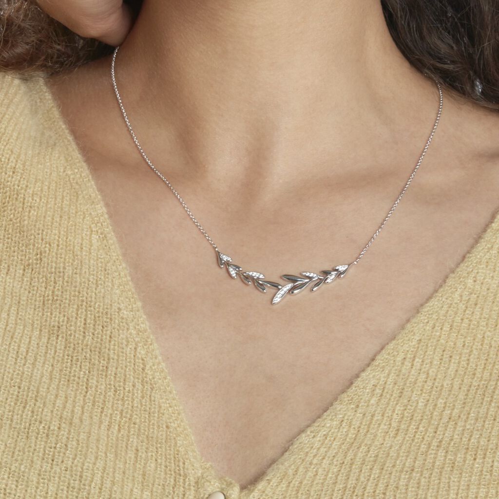Collier Andeol Argent Blanc Oxyde De Zirconium - Colliers fantaisie Femme | Histoire d’Or