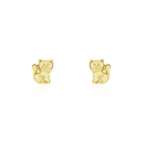 Boucles D'oreilles Puces Florenta Chat Or Jaune - Clous d'oreilles Enfant | Histoire d’Or