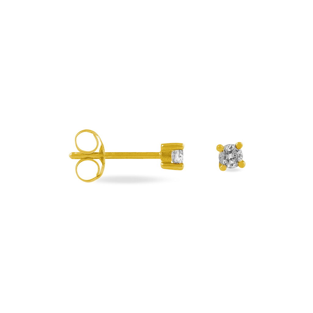 Boucles D'oreilles Puces Clavie Or Jaune Diamant - Clous d'oreilles Femme | Histoire d&rsquo;Or