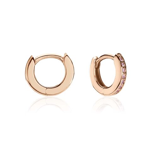 Cr&eacute;oles Rio Argent Rose Oxyde De Zirconium - Boucles d'oreilles cr&eacute;oles Femme | Histoire d&rsquo;Or