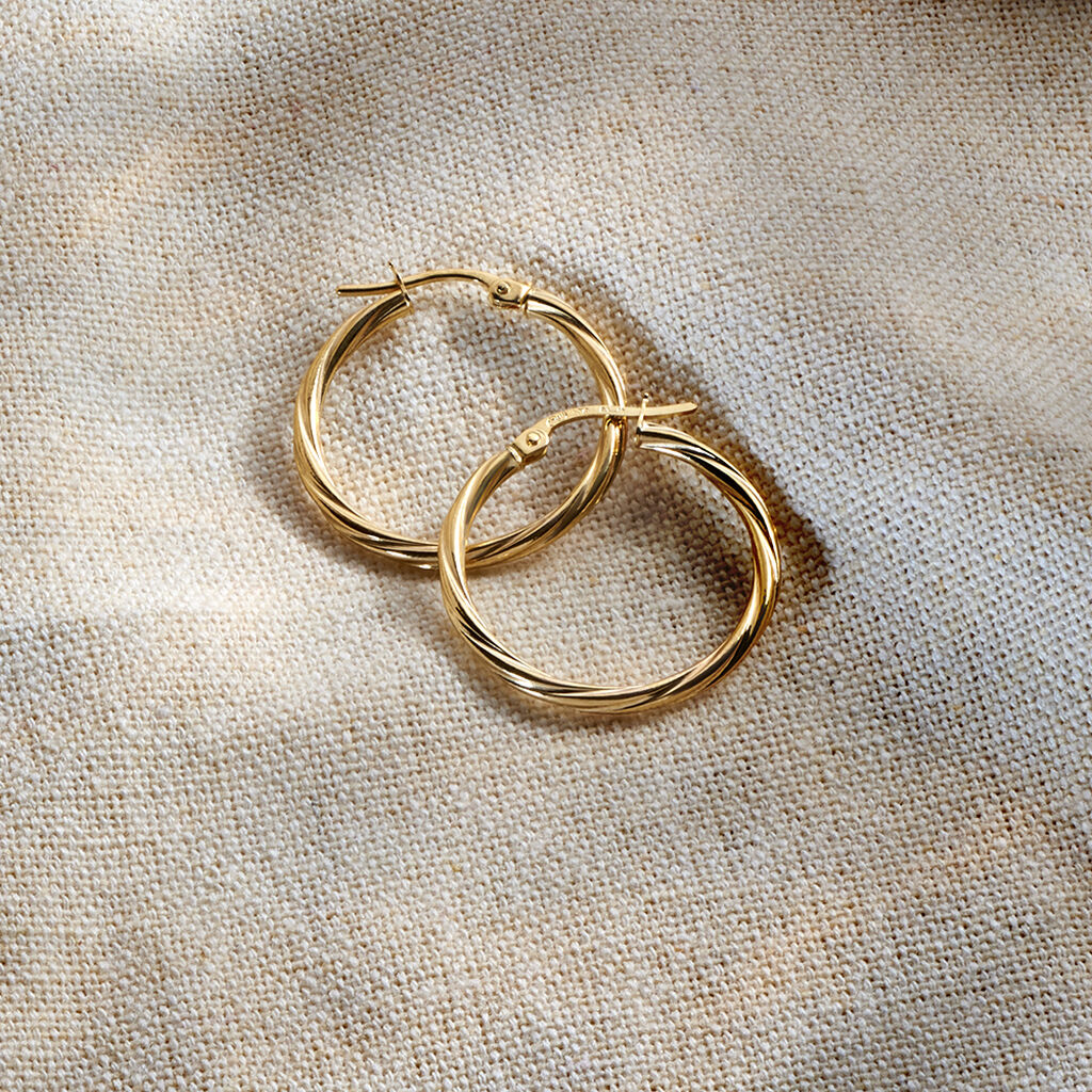 Créoles Youri Or Jaune - Boucles d'oreilles créoles Femme | Histoire d’Or