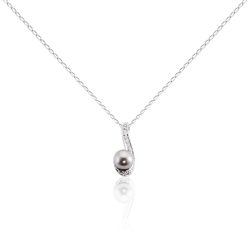 Collier Armance Argent Blanc Perle D'imitation Oxyde - Colliers Femme | Histoire d’Or