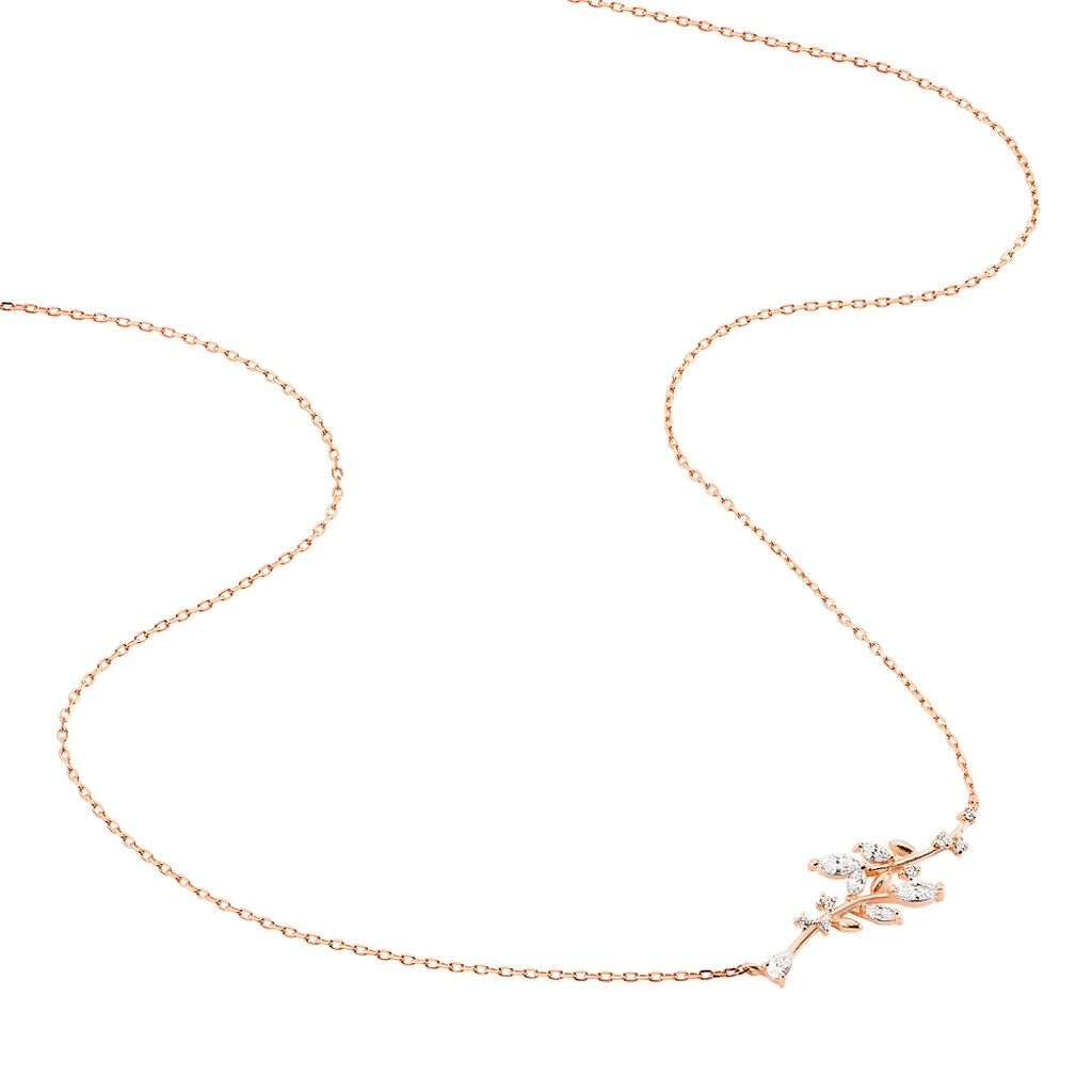 Collier Wendy Argent Rose Oxyde De Zirconium - Colliers fantaisie Femme | Histoire d’Or