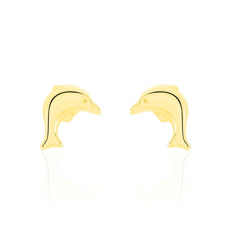 Boucles D'oreilles Puces Fulvie Dauphin Or Jaune - Clous d'oreilles Femme | Histoire d’Or