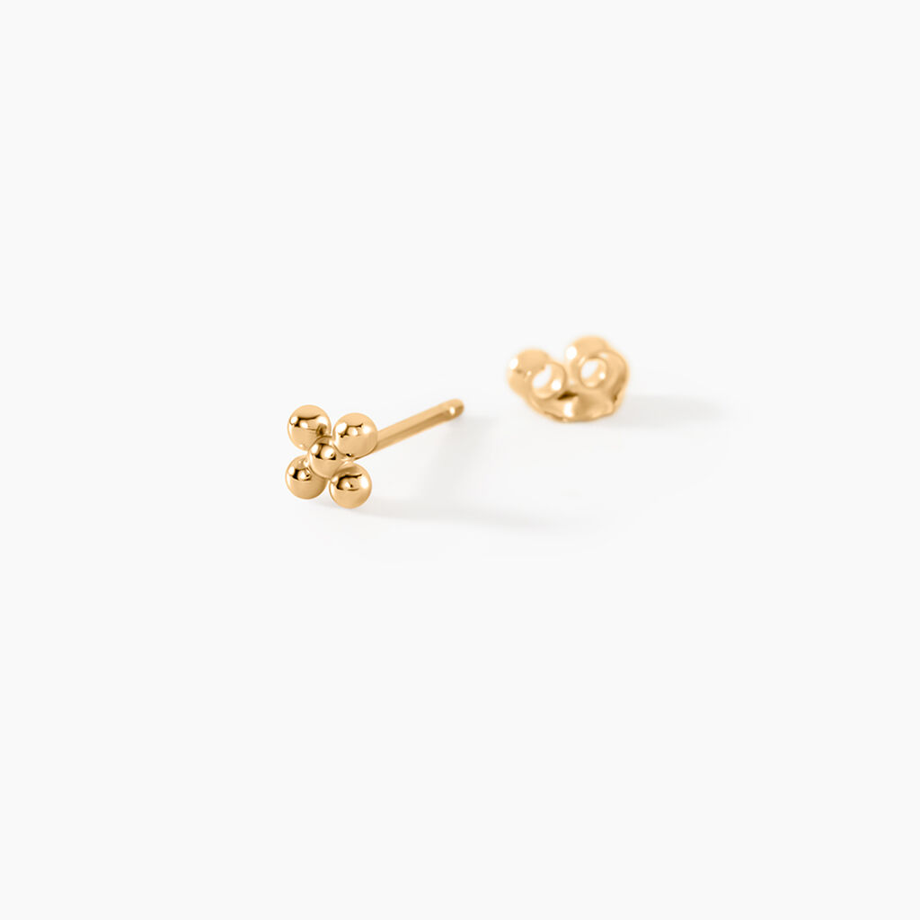Boucles D'Oreilles Puces Jannie Plaqu&eacute; Or Jaune - Boucles d'oreilles fantaisie Femme | Histoire d&rsquo;Or