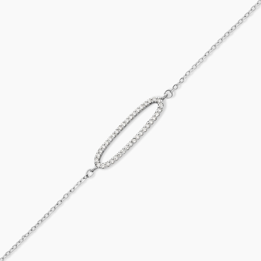 Bracelet La&iuml;de Argent Blanc Oxyde De Zirconium - Bracelets Femme | Histoire d&rsquo;Or