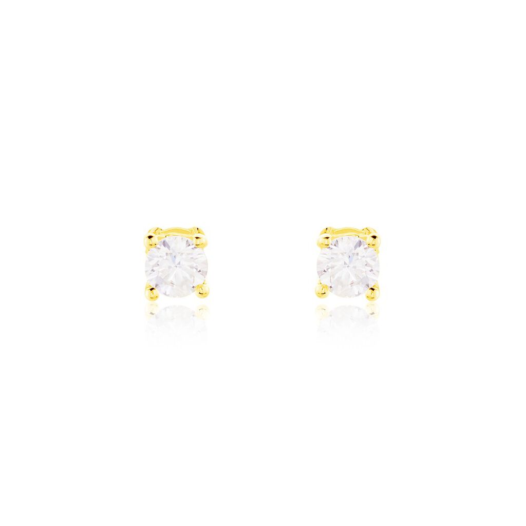 Boucles D'oreilles Puces Victoria Or Jaune Diamant - Clous d'oreilles Femme | Histoire d’Or
