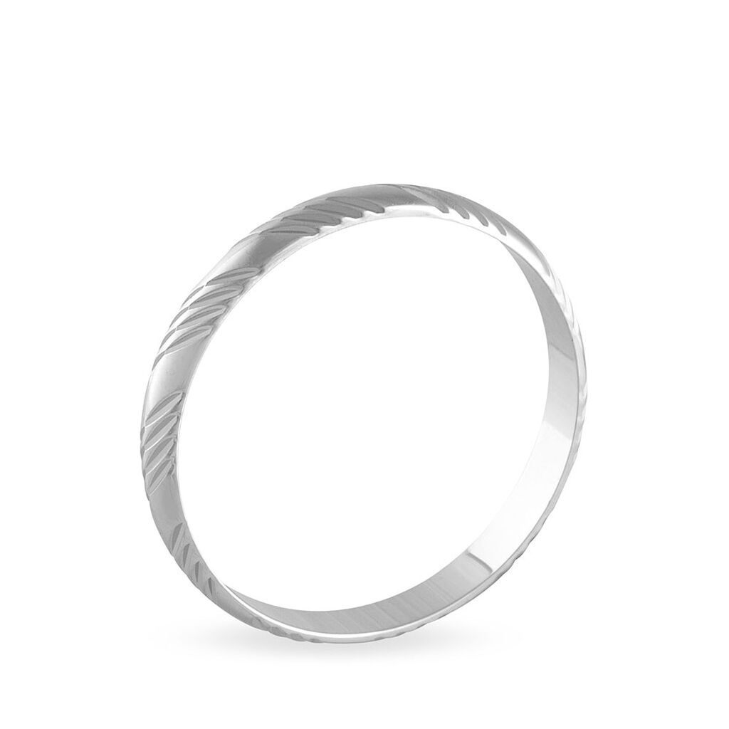 Alliance Hercule Striee Demi Jonc Classique Or Blanc - Alliances Famille | Histoire d’Or